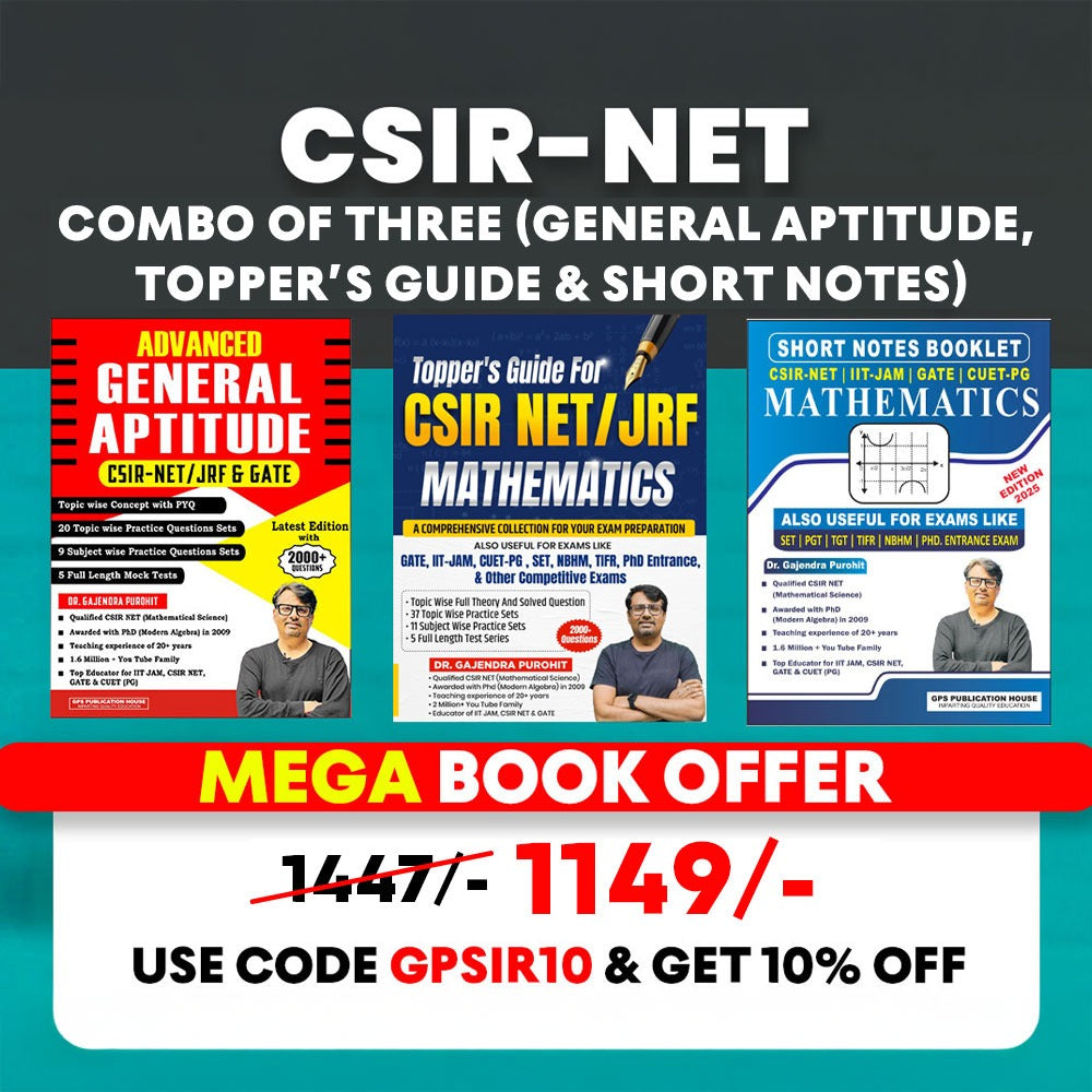 CSIR NET COMBO OF 3 with Topper's Guide By Dr. Gajendra Purohit
