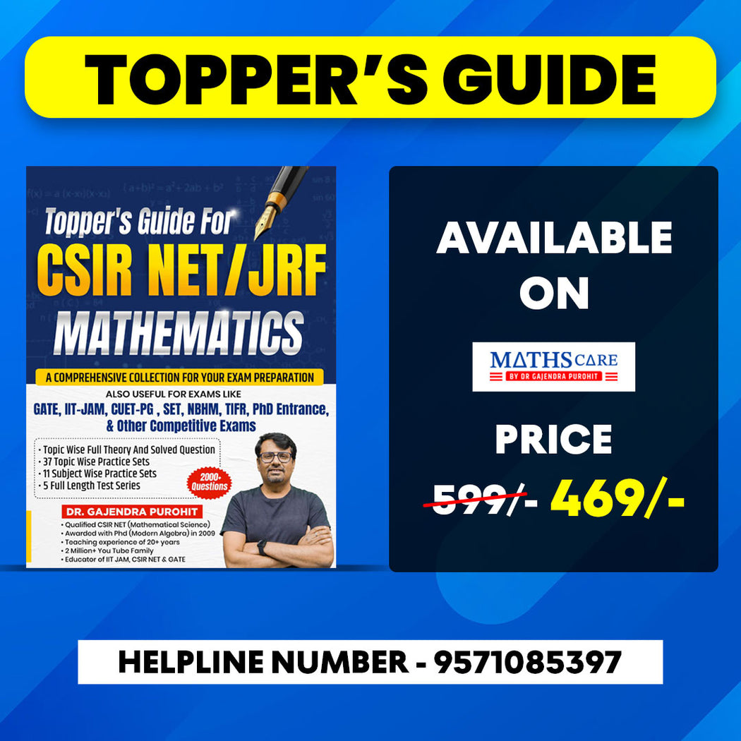 CSIR NET COMBO OF 3 with Topper's Guide By Dr. Gajendra Purohit – MathsCare